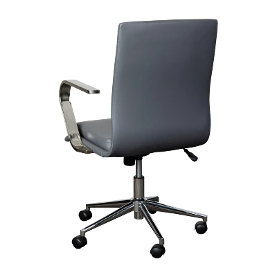 Emma And Oliver Modern Upholstered Mid-Back Home Office Chair With Arms And 5 Star Base 10 Emma And Oliver Modern Upholstered Mid-Back Home Office Chair With Arms And 5 Star Base - Image 8