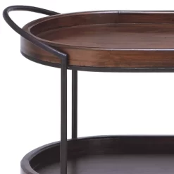 Wood 3 Tier Oval Tray Cart Brown - Olivia & May -Baxton Studio Store GUEST 39faa755 6df5 474c 9580 f33c9c553d8c