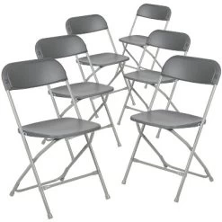Emma And Oliver Set Of 6 Stackable Folding Plastic Chairs - 650 LB Weight Capacity -Baxton Studio Store GUEST 3a27e3a2 fc40 4af3 bc8a 8181aedda8c7