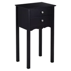 Costway 2 PCS Side Table End Accent Table Night Stand W/ 2 Drawers Black -Baxton Studio Store GUEST 3ad86d8a 6552 4f13 9d82 c260208d4375
