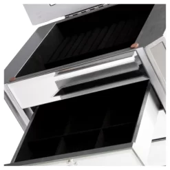 Melanie 7 Drawer Glam Jewelry Armoire Mirrored/Brushed - Aiden Lane -Baxton Studio Store GUEST 3b8096d4 4555 4f4d b0b0 1d44f0f2e14e