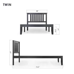 14" Marley Solid Wood Platform Bed With Paneled Headboard Black - Mellow 17 14" Marley Solid Wood Platform Bed With Paneled Headboard Black - Mellow -Baxton Studio Store GUEST 3d1eb0f2 f594 4da3 9d0f 0465d7d93d03