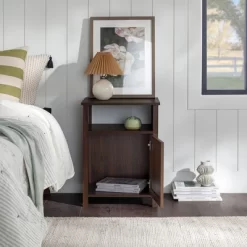 Georgia Single Door Storage Nightstand - Saracina Home -Baxton Studio Store GUEST 3e74ea6f bd1b 4c46 9b45 39ed26ce001b