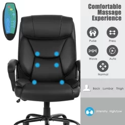 Costway Big & Tall 500lb Massage Office Chair E Xecutive PU Leather Computer Desk Chair -Baxton Studio Store GUEST 3e8c8118 2f29 4152 8b74 121cd12ac366