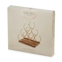 Twine Pyramid 6 Bottle Wood Wine Rack, Holds 6 Standard Wine Bottles, Wood Base, Gold 13 Twine Pyramid 6 Bottle Wood Wine Rack, Holds 6 Standard Wine Bottles, Wood Base, Gold -Baxton Studio Store GUEST 3f543b8b 870d 45cd 912d e56dda6b95e5