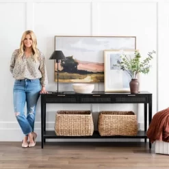 East Bluff Woven Drawer Console Table - Threshold™ Designed With Studio McGee -Baxton Studio Store GUEST 3fbfc6cc 1762 479f 85f6 5816e3ff493f