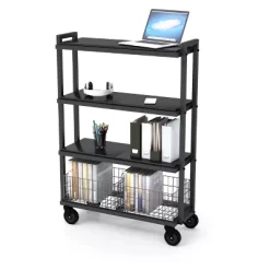 Cart System With Wheels 4 Tier Black - Atlantic 17 Cart System With Wheels 4 Tier Black - Atlantic -Baxton Studio Store GUEST 3ff0bfda a892 4114 9652 ce31c145a362