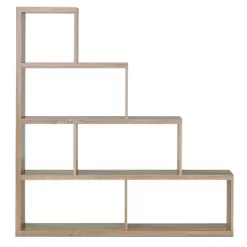 Tangkula 4-Layer Corner Storage Rack Freestanding Display Bookshelf Burlywood/White