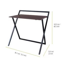 22" Folding Wooden Home Office Computer Desk With Metal Base Natural/Black - Teamson Home -Baxton Studio Store GUEST 40bcf167 0f97 4b23 ac29 616d82acd837