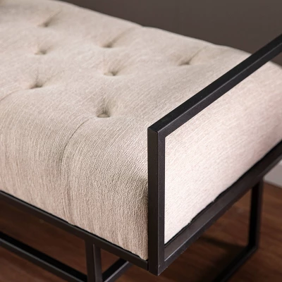 Tedges Upholstered Bench Beige/Gray - Aiden Lane 3 Tedges Upholstered Bench Beige/Gray - Aiden Lane