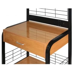 Better Home Products Kristi Metal Frame Microwave Stand With Storage In Black -Baxton Studio Store GUEST 42dc01bd a742 40ee 8666 e145b9edfed5