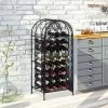 HOMCOM 35 Bottle Wrought Iron Wine Rack Cabinet With Lock, Black -Baxton Studio Store GUEST 441abf89 0c24 4c6f 95f7 fd15a350a0e1