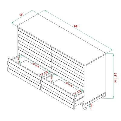 Ilya Solid Wood Modern Panel Front 6 Drawer Dresser - Saracina Home 15 Ilya Solid Wood Modern Panel Front 6 Drawer Dresser - Saracina Home - Image 13