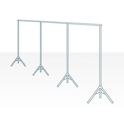 Room Dividers Now Freestanding Adjustable Room Divider Stand 25ft - 37ft 6in Wide - Black (Without Curtains) 4 Room Dividers Now Freestanding Adjustable Room Divider Stand 25ft - 37ft 6in Wide - Black (Without Curtains) - Image 2