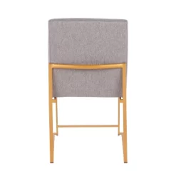 Set Of 2 Highback Fuji Polyester/Steel Dining Chairs Gold/Light Gray - LumiSource -Baxton Studio Store GUEST 4470f98d 21f2 467f 8619 df62a5e66bd5