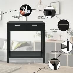 Costway Accent Console Table Entryway Sofa Foyer Table Storage Shelf W/2 Drawers -Baxton Studio Store GUEST 45a93154 e072 49d4 8a99 03e57704ddd1