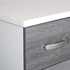 Better Home Products Cindy 5 Drawer Chest Wooden Dresser With Lock In White/Gray -Baxton Studio Store GUEST 464f7271 60a5 4b42 a9bd 0015b01e3c5b