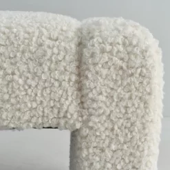 Kaia 47" Minimalist Aesthetic Look Teddy Waterfall Upholstered Bench-The Pop Maison -Baxton Studio Store GUEST 47447047 3ebf 4698 828e 032437ce5322