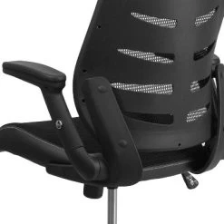 Emma And Oliver High Back Black Mesh Swivel Ergonomic Office Chair With Adjustable Flip-Up Arms -Baxton Studio Store GUEST 47dba6dd 3b09 487c 86a0 d3b4bd52bc09