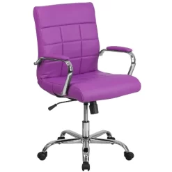 Emma And Oliver Mid-Back Vinyl Executive Swivel Office Chair With Chrome Base And Arms -Baxton Studio Store GUEST 48020f18 8a10 4049 be6a 3c5d8ca989c9