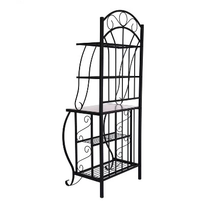 Valencia Baker Rack Storage Unit Metal/Black - Boraam Industries 5 Valencia Baker Rack Storage Unit Metal/Black - Boraam Industries - Image 3