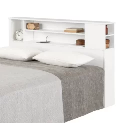 Queen Fusion Bookcase Headboard Pure White - South Shore -Baxton Studio Store GUEST 4b72f490 6846 4ccc 882d ac726227f8bf
