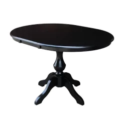 36" Round Extension Table With 4 Madrid Ladderback Dining Chairs Black - International Concepts -Baxton Studio Store GUEST 4d005dc7 704a 4727 ab79 92a2302817d1