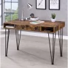 Olvera 1 Drawer Writing Desk With Steel Rebar Base Antique Nutmeg - Coaster