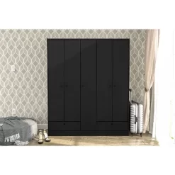 Denmark 5 Door 2 Drawer Wardrobe - Polifurniture -Baxton Studio Store GUEST 4d7941a5 113e 48cf 8dff 4b8d3d9841f0
