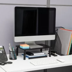 Mind Reader Rectangle Monitor Stand Ventilated Metal Black