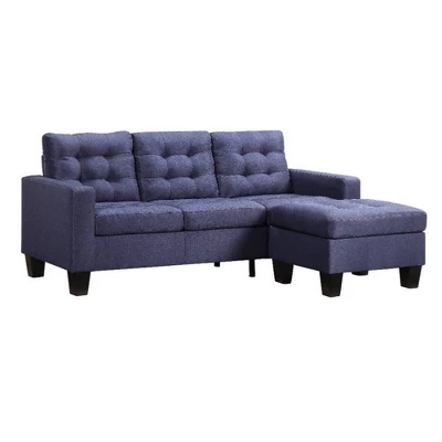 81" Earsom Sofa Blue Linen - Acme Furniture 4 81" Earsom Sofa Blue Linen - Acme Furniture - Image 2