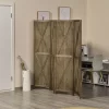 HOMCOM 4-Panel Folding Room Divider, 5.6 Ft Tall Freestanding Paulownia Wood Privacy Screen Panels For Indoor Bedroom Office, Brown -Baxton Studio Store GUEST 4ee052ab ce99 4dd5 9490 c76280605bfc