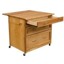 Wood 3 Drawer Kitchen Cart In Natural Birch Brown - Catskill Craftsmen -Baxton Studio Store GUEST 4ee2f2f4 5ce1 4b35 bf5d 2ec2ccd6a5ca