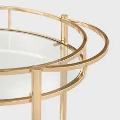 Devin Oval Metal Bar Cart Bright Gold - Lifestorey -Baxton Studio Store GUEST 4f8f9f69 6fa4 459f b58e 9b1e4520db3e