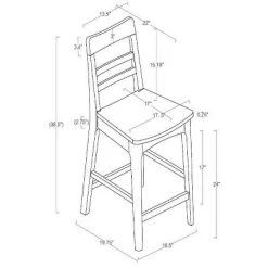 2pk Wood Ladder Back Counter Stool - Hearth & Hand™ With Magnolia -Baxton Studio Store GUEST 501b822c a2fd 461d aa13 130aba448f95