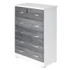 Better Home Products Cindy 5 Drawer Chest Wooden Dresser With Lock In White/Gray -Baxton Studio Store GUEST 502e8b3f ae26 4473 8186 2f2dc4e2fea1