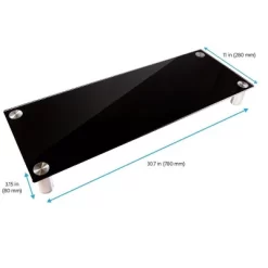 Monoprice Large Multimedia Desktop Stand - Black Glass (30.8 X 11in) Stand & Riser, Desktop TV Stand, Dual Monitors W/ Height Adjustable Legs -Baxton Studio Store GUEST 504ec177 a99f 4bdb b703 f270631a79f0