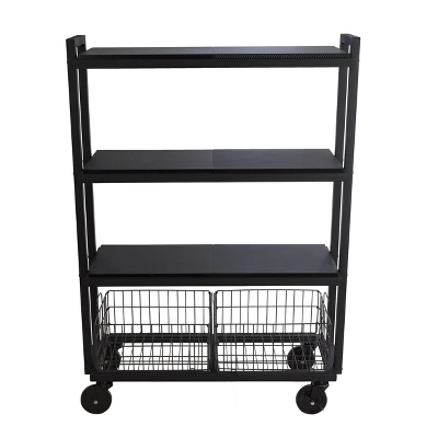 Cart System With Wheels 4 Tier Black - Atlantic 9 Cart System With Wheels 4 Tier Black - Atlantic - Image 7