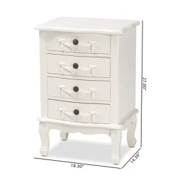 Callen Wood 4 Drawer Nightstand White - Baxton Studio -Baxton Studio Store GUEST 50ba27d5 0b82 4bbf 9ba2 17f2ba2235e7