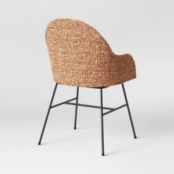 Landis Woven Backed Dining Chair With Cushion Natural - Threshold™ -Baxton Studio Store GUEST 51831f77 709c 4815 8182 f2853c0ce3fa