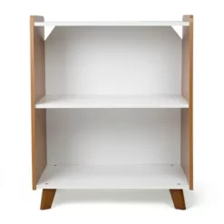 Morgan Mid-Century 2 Shelf Bookcase Wood/White - Humble Crew