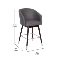 Flash Furniture Margo Commercial Grade Mid-Back Modern Barstool With Beechwood Legs And Curved Back - Set Of 2 -Baxton Studio Store GUEST 5240ec39 9d88 40b0 8466 d6ac35f84f86