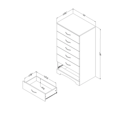 Step One 6 Drawer Lingerie Chest Gray - South Shore 8 Step One 6 Drawer Lingerie Chest Gray - South Shore - Image 6