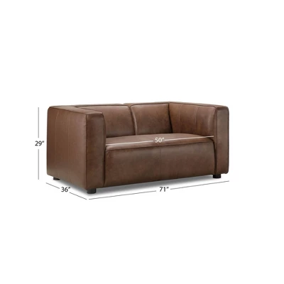 Otto Leather Loveseat - Abbyson Living 5 Otto Leather Loveseat - Abbyson Living - Image 3