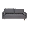 Emma And Oliver Upholstered Mid-Century Modern Pocket Spring Sofa With Wooden Legs And Removable Back Cushions