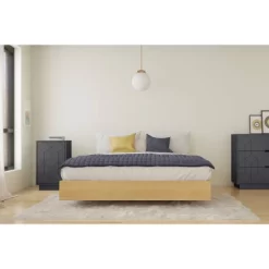2pc Cameo Bedroom Set Natural Maple/Charcoal - Nexera -Baxton Studio Store GUEST 5435ff65 078b 41c9 92a4 999d9791838f