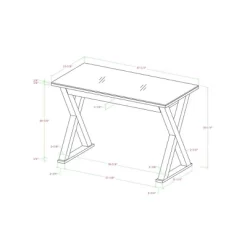 Glass Top Writing Desk With Drawer - Saracina Home -Baxton Studio Store GUEST 5456d748 0554 4df0 9f07 0694262f7d0c