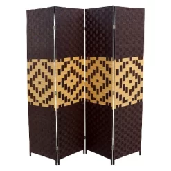 4 Panel Paper Straw Weave Screen On 2" Legs - Ore International -Baxton Studio Store GUEST 5472943a e89a 4335 99e9 28f3b2f787fc