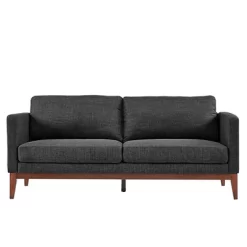 Clyde Linen Upholstered Sofa Charcoal Gray - Inspire Q