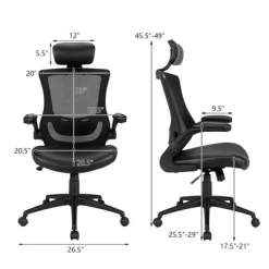 Costway Mesh Back Adjustable Swivel Office Chair W/ Flip Up Arms Leather Seat 13 Costway Mesh Back Adjustable Swivel Office Chair W/ Flip Up Arms Leather Seat -Baxton Studio Store GUEST 54d4c82f 0296 42e7 9bcb 0f2812ea4acd